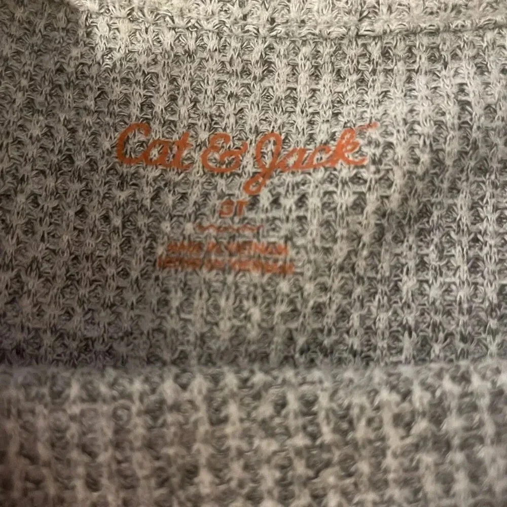 3T Cat & Jack Gray Waffle Knit Sweater Dress